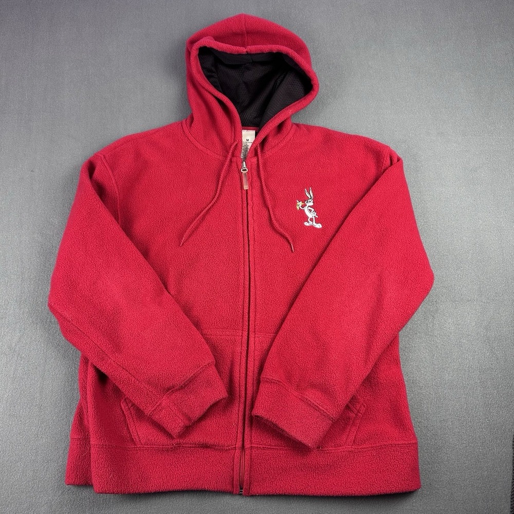 That's All Folks Zip Up Hoodie Red Pre-owned